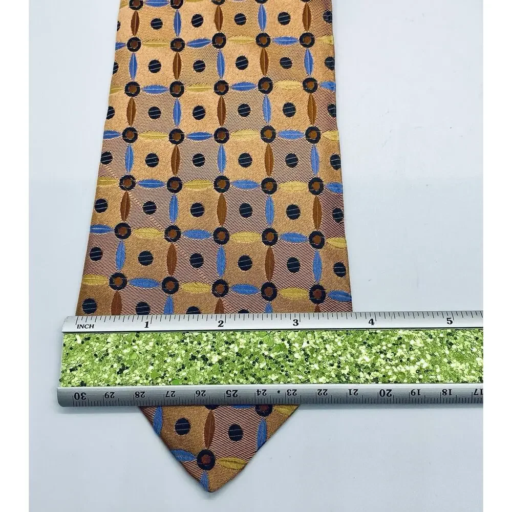 Robert Talbott Best of Class Nordstrom Silk Tie Copper Orange Geometric Print